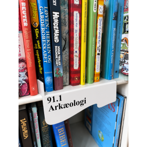 Reolskilt med tekst bibshop