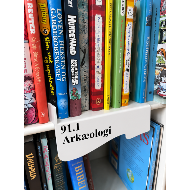 Reolskilt med tekst bibshop