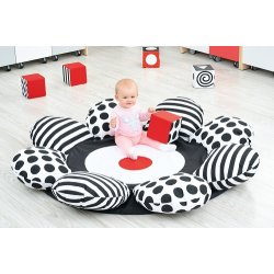 Stor pude til gulv - blomst