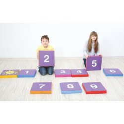 Firkantede siddepuder med tal