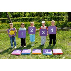 Firkantede siddepuder med tal