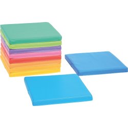 Firkantede skumpuder i farver 10 stk. 