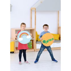 Runde siddepuder til gulv - Sommerfugl og venner