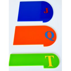 Skilleplader med bogstaver rund, Medium