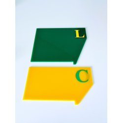 Skilleplader med bogstav (Medium Trapez)