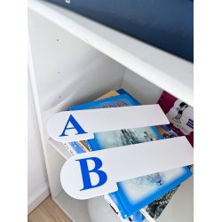 Skilleplader med bogstaver rund, Small