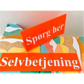 Skilte til ophng med valgfri tekst