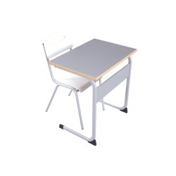 Hvidt skolebord og stol