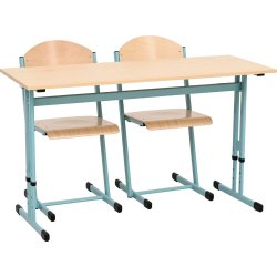 Skolebord - sæt med 2 stole, lyseblåt