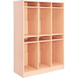 Skoletaskereol med 6 rum