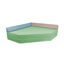 Hjrnemadras med puder - flere farver