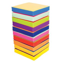 Firkantede skumpuder med farvede kanter -10 stk.