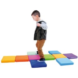 Skumpuder 10 stk. i regnbuens farver (Firkantede)