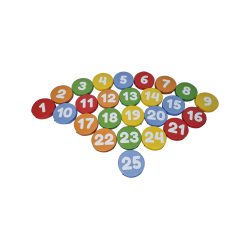 Skumpuder med tal 1-25