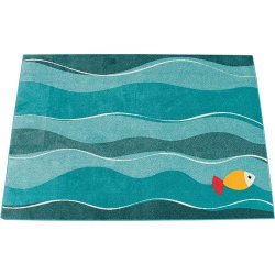 Legetppe med hav og fisk, 2 x 3 m