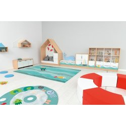 Legetppe med hav og fisk, 2 x 3 m