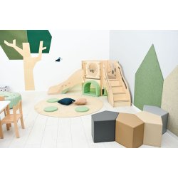 Gulvtppe til brn - ensfarvet og rundt