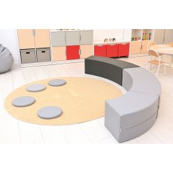 Gulvtppe til brn - ensfarvet og rundt