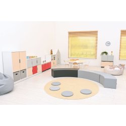 Gulvtppe til brn - ensfarvet og rundt