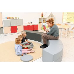 Gulvtppe til brn - ensfarvet og rundt