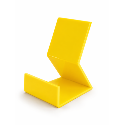 Gul akryl bogholder til synlig pr�sentation af b�ger og materialer i institution