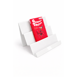 Hvid akryl trappe til udstilling af b�ger og materialer i bibliotek og institution