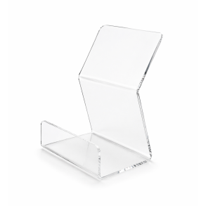 Bogdisplay i akryl til tykke b�ger &ndash; stabil skr�hylde til bibliotek og skole