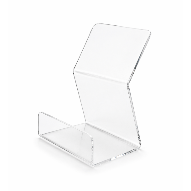 Bogdisplay i akryl til tykke b�ger &ndash; stabil skr�hylde til bibliotek og skole