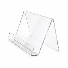 A4 akrylholder i liggende format til brochurer og skilte &ndash; velegnet til bibliotek, skole og institution