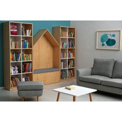 Bibliotekspakke Chill-out lsehjrne med sofa &amp; reoler