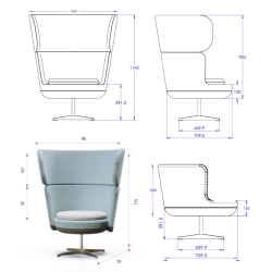 Drejestol Manny Large