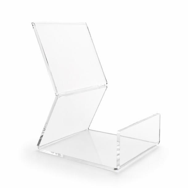 bogst�tte i klar akryl til udstilling af b�ger p� reol, bord eller i udstillingsomr�de