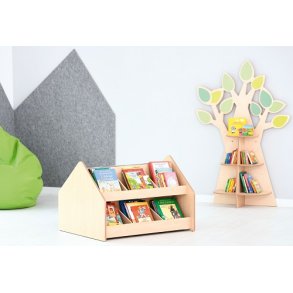 Bogreol og siddeplads