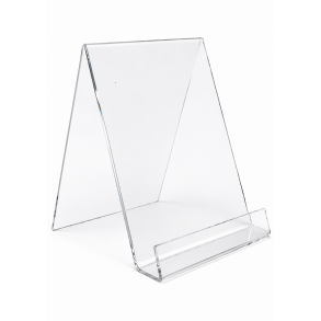A4 brochureholder i klar akryl &ndash; st�ende display til bibliotek, skole og institution