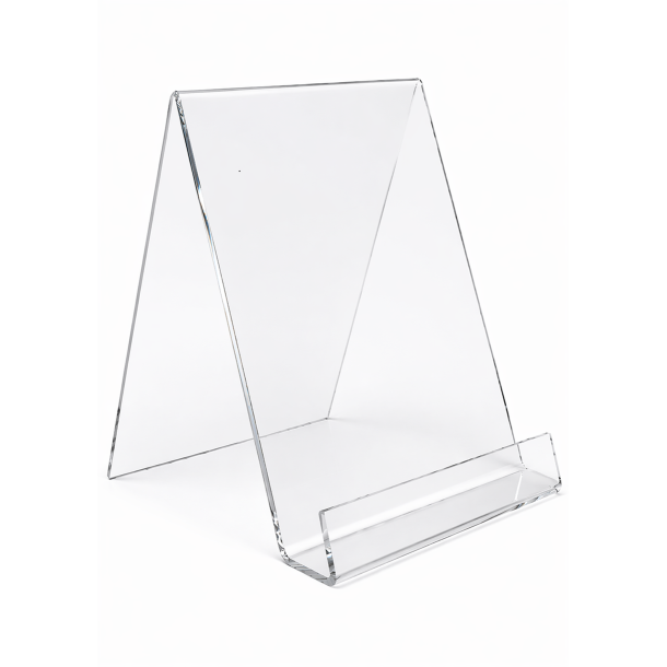 A4 brochureholder i klar akryl &ndash; st�ende display til bibliotek, skole og institution