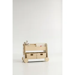 Mobil tr�reol p� hjul til b�ger og leget�j � tosidet