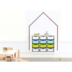 Quadro reol M til plastkasser, B 104 cm