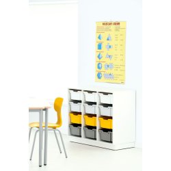 Quadro reol M til plastkasser, B 104 cm