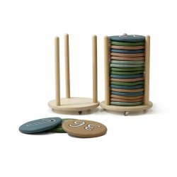 Runde siddepuder med tal 0-40 og 2 vogne 