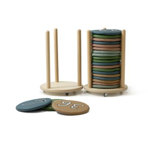 Runde siddepuder med tal 0-40 og 2 vogne 