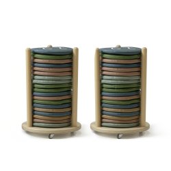 Runde siddepuder med tal 0-40 og 2 vogne 