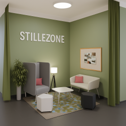 Roligt lsehjrne  kompakt stillezone til skoler og biblioteker | Bibshop.dk