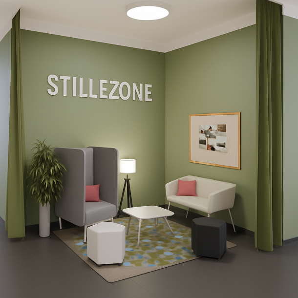 Roligt lsehjrne  kompakt stillezone til skoler og biblioteker | Bibshop.dk