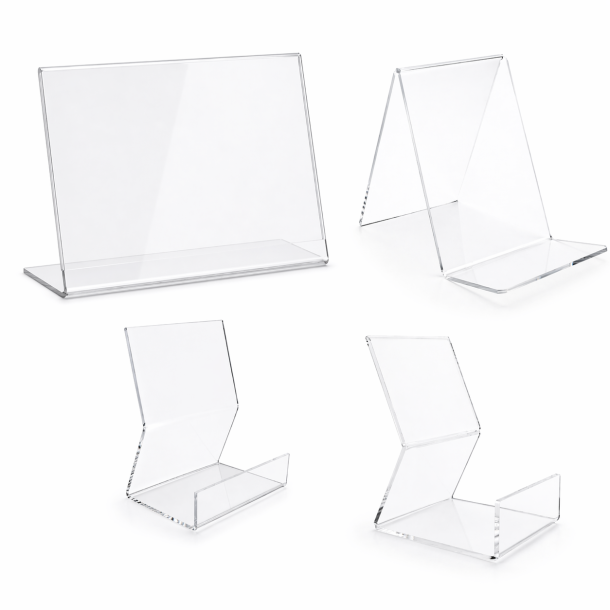 Udstillingspakke i akryl med plakatholder, bogst�tter og bogdisplays til bibliotek og skole